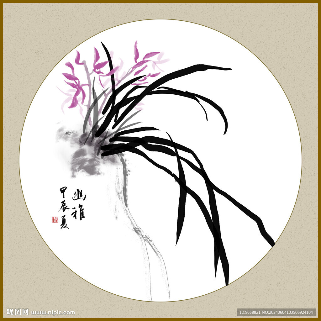 兰花国画