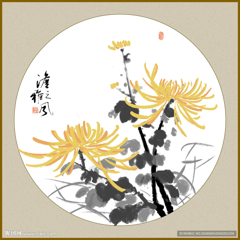 菊花国画