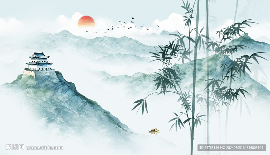 水墨山水画