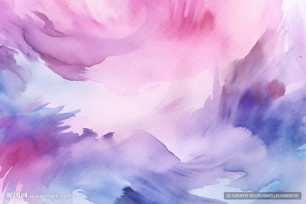 蓝紫色水彩水墨画背景