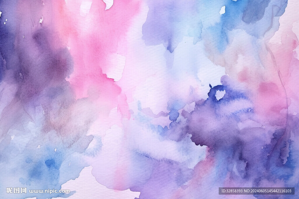 蓝紫色水彩水墨画背景