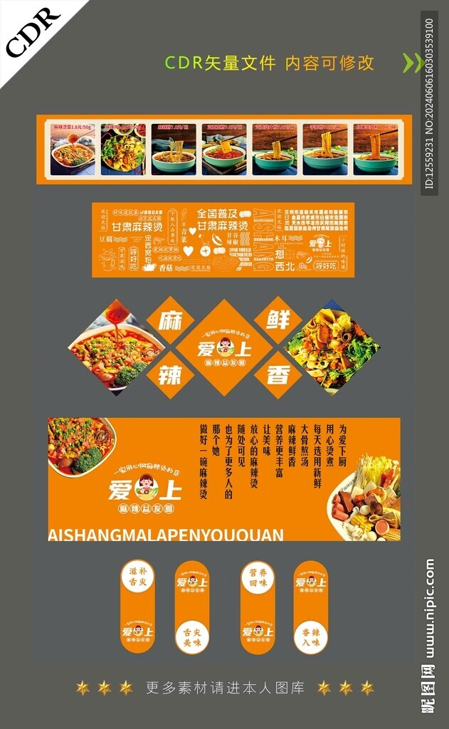 麻辣烫展板设计模版
