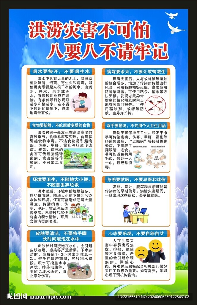 洪涝灾害健康知识海报