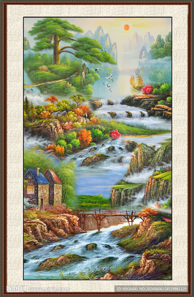 山水油画 