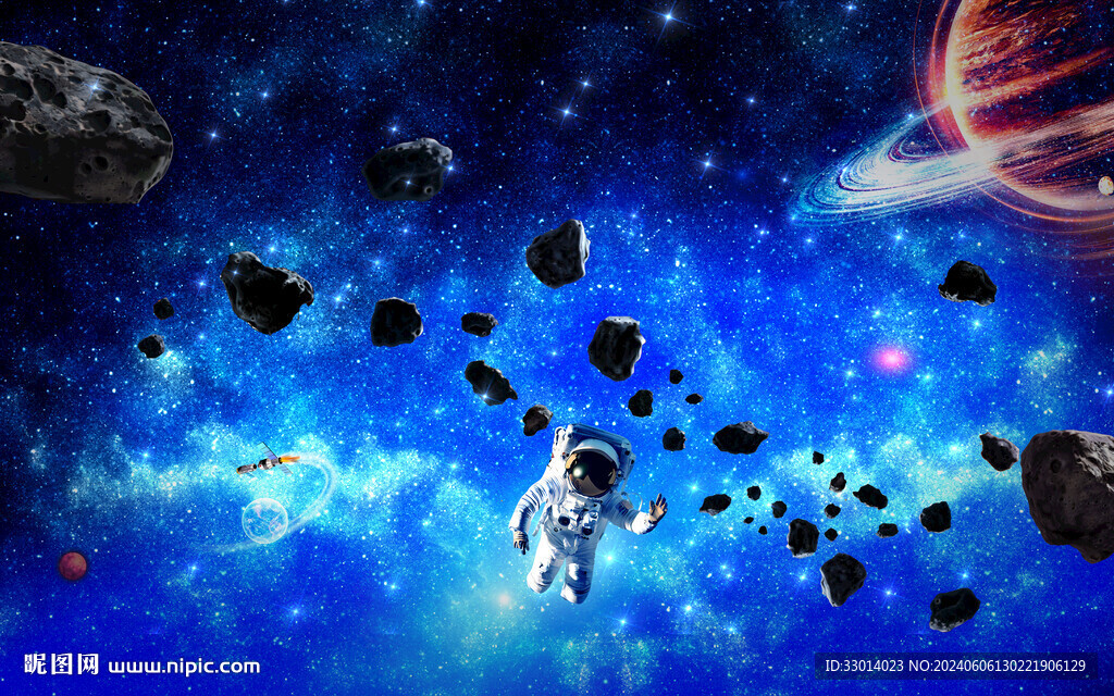 银河星球外太空陨石宇宙卫星背景