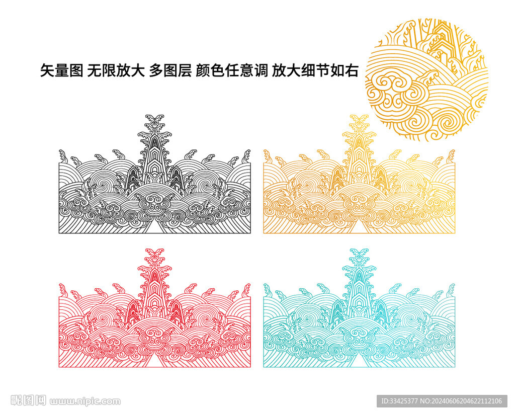 龙袍纹样海水江崖纹