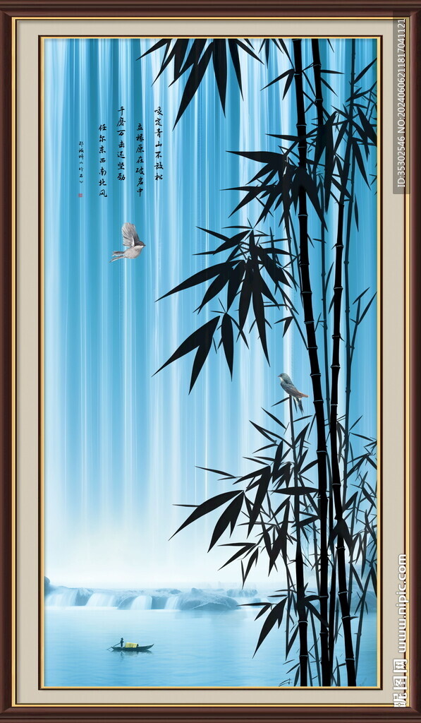 竖幅山水画