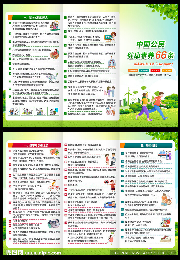 健康素养66条三折页