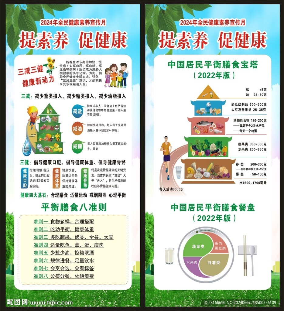 全民健康素养宣传月展架