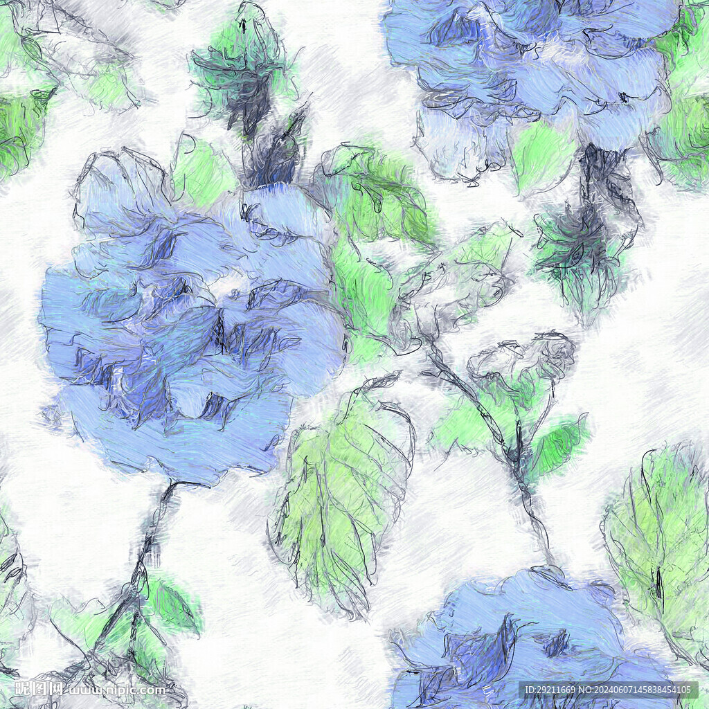 水彩花