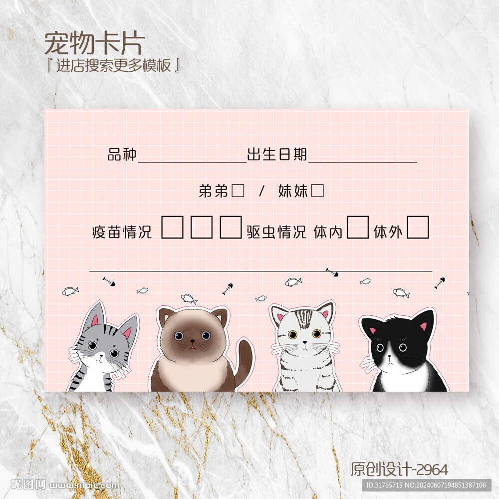 宠物店宠物信息卡