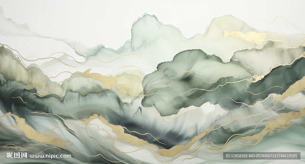 水彩水墨山水