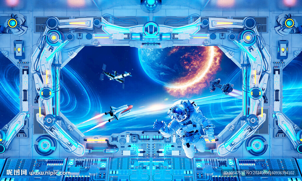 宇宙空间舱太空人