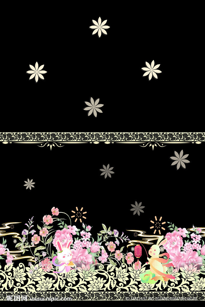 兔子  花 