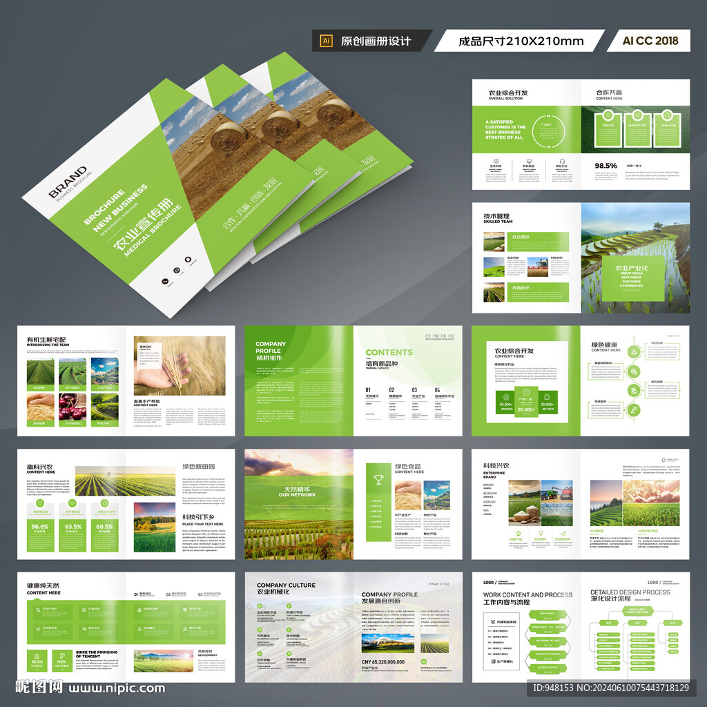 方形农业宣传册