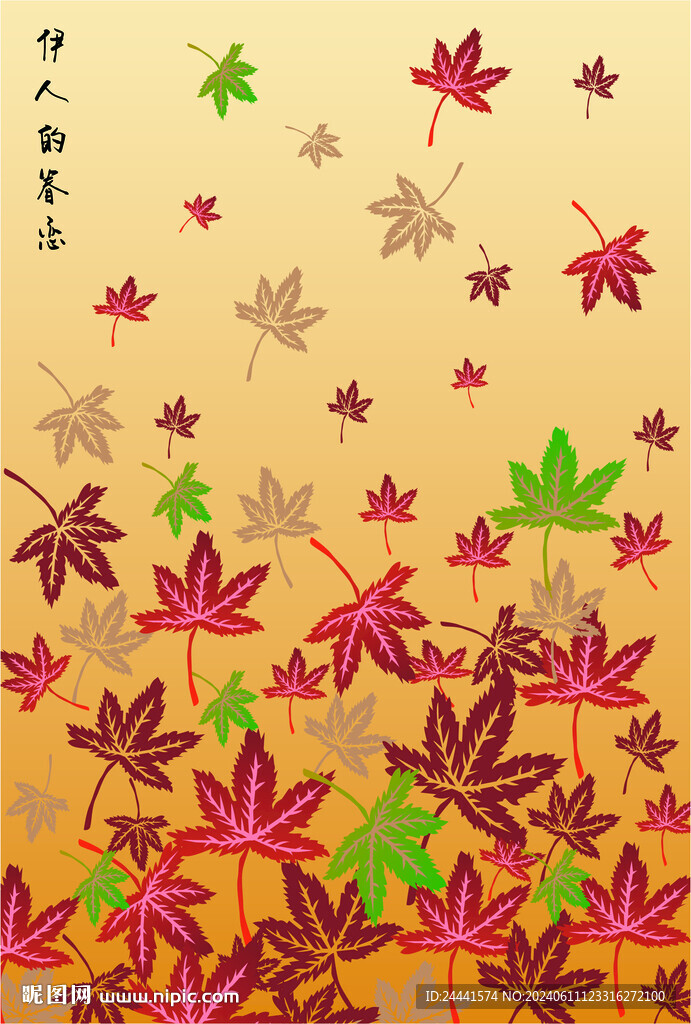 伊人的眷恋枫叶