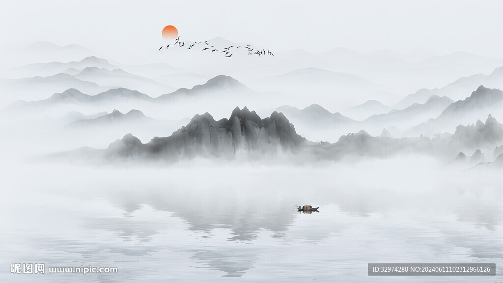 中国风意境水墨山水