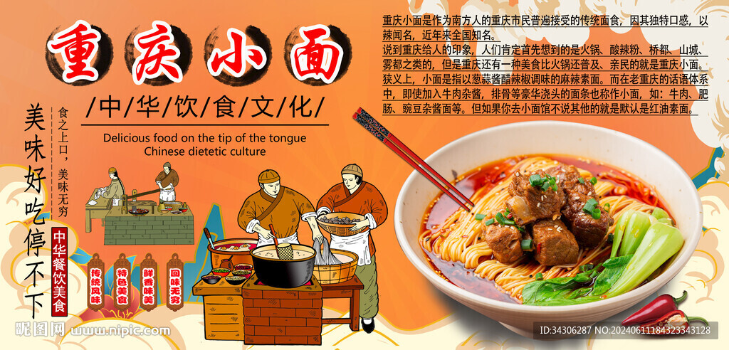 重庆小面背景墙