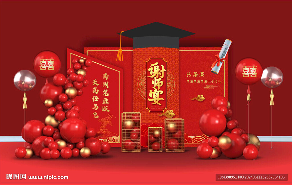 谢师宴庆功背景墙