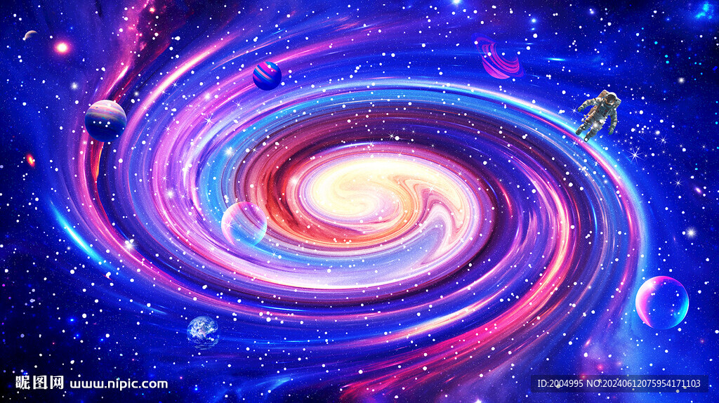 蓝色星空背景 唯美星空 星球 