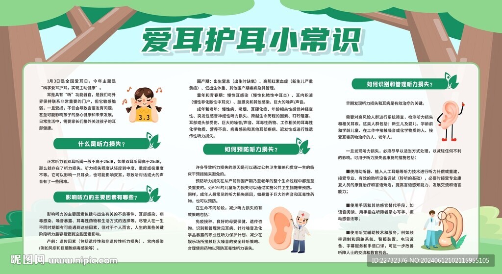 爱耳护耳宣传栏