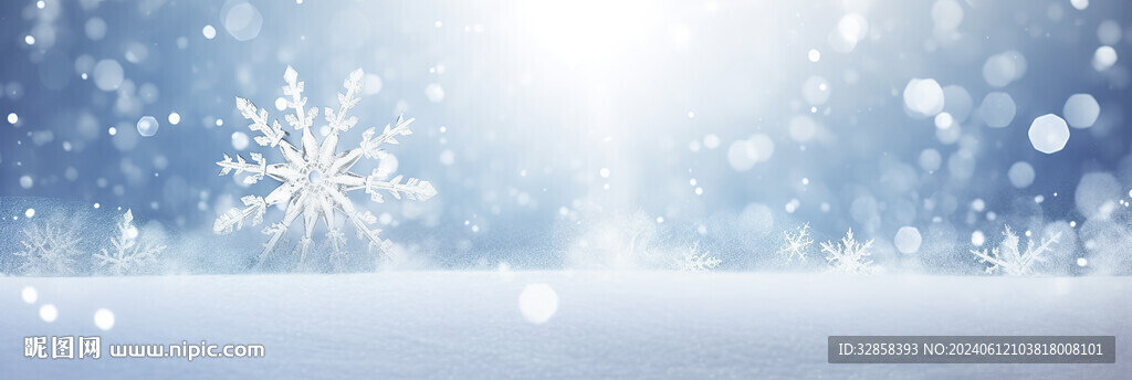 蓝底雪花背景