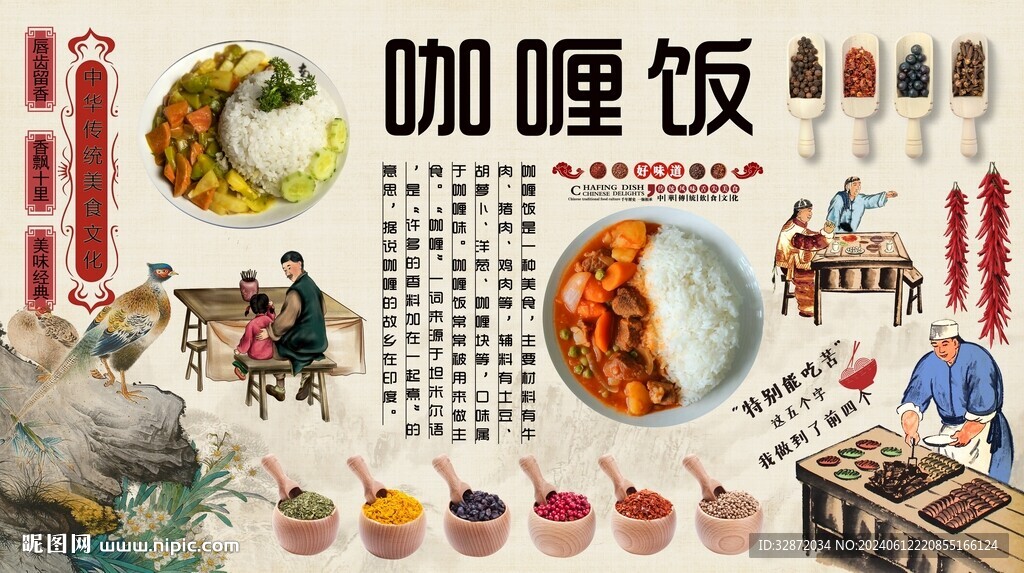 咖喱饭背景墙