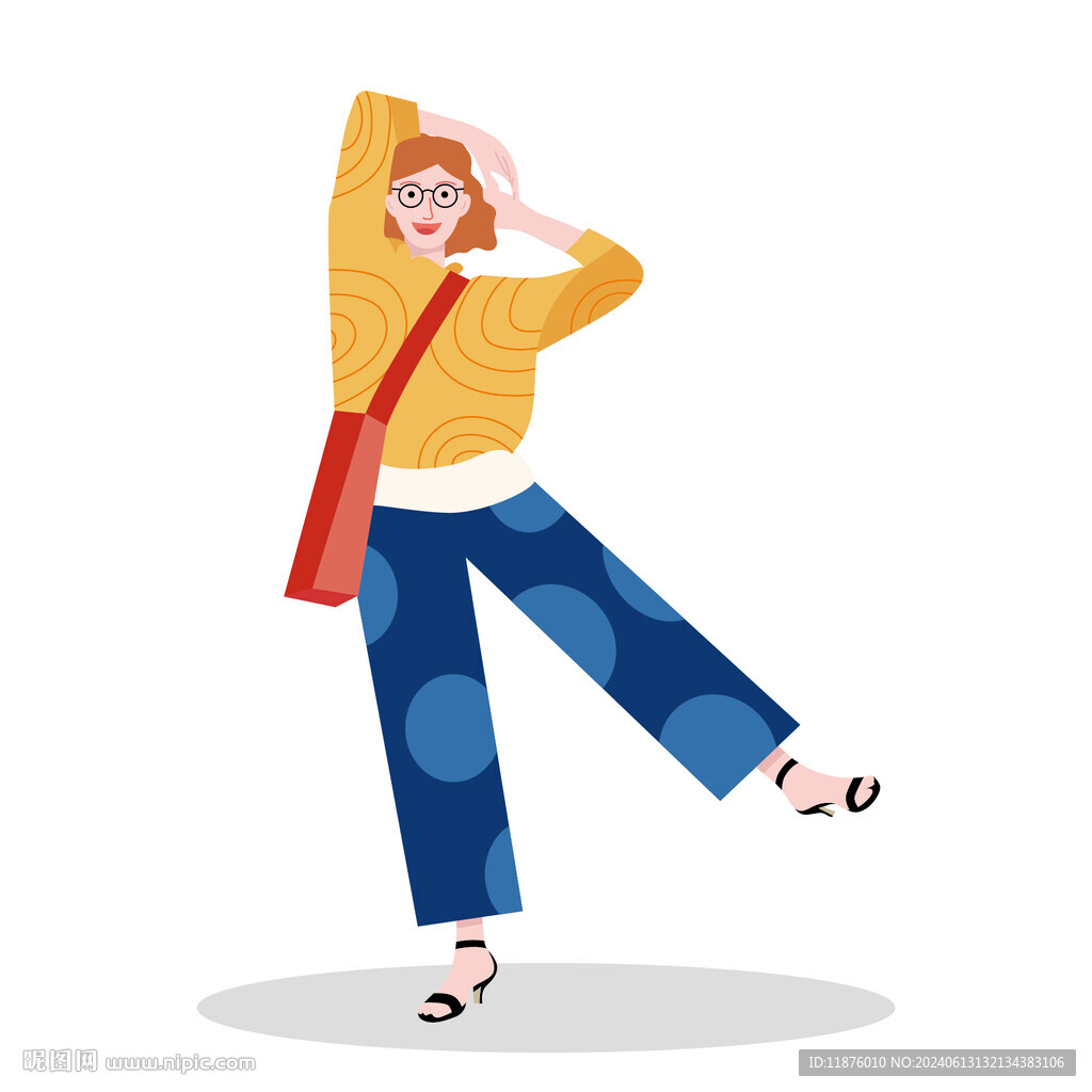 扁平风女性人物插画