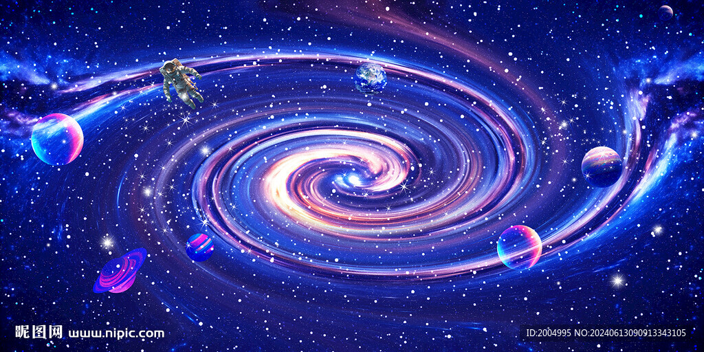 银河系星球星空太空宇宙背景墙