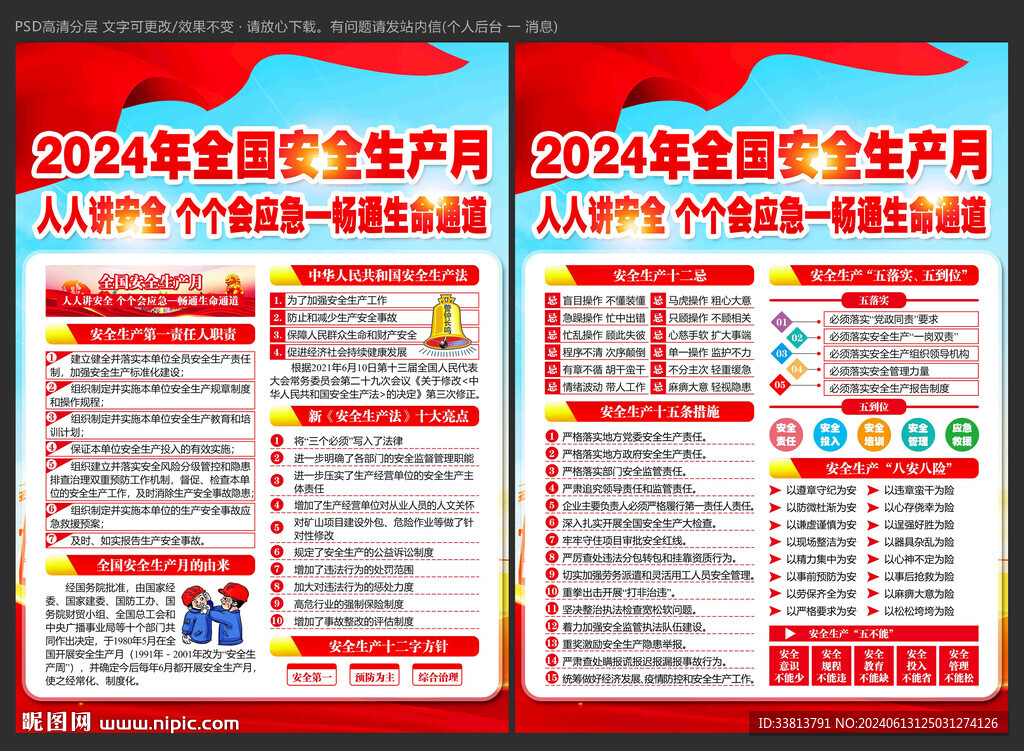 2024年安全生产月展板宣传单