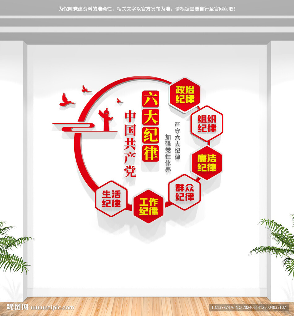 党的六大纪律文化墙
