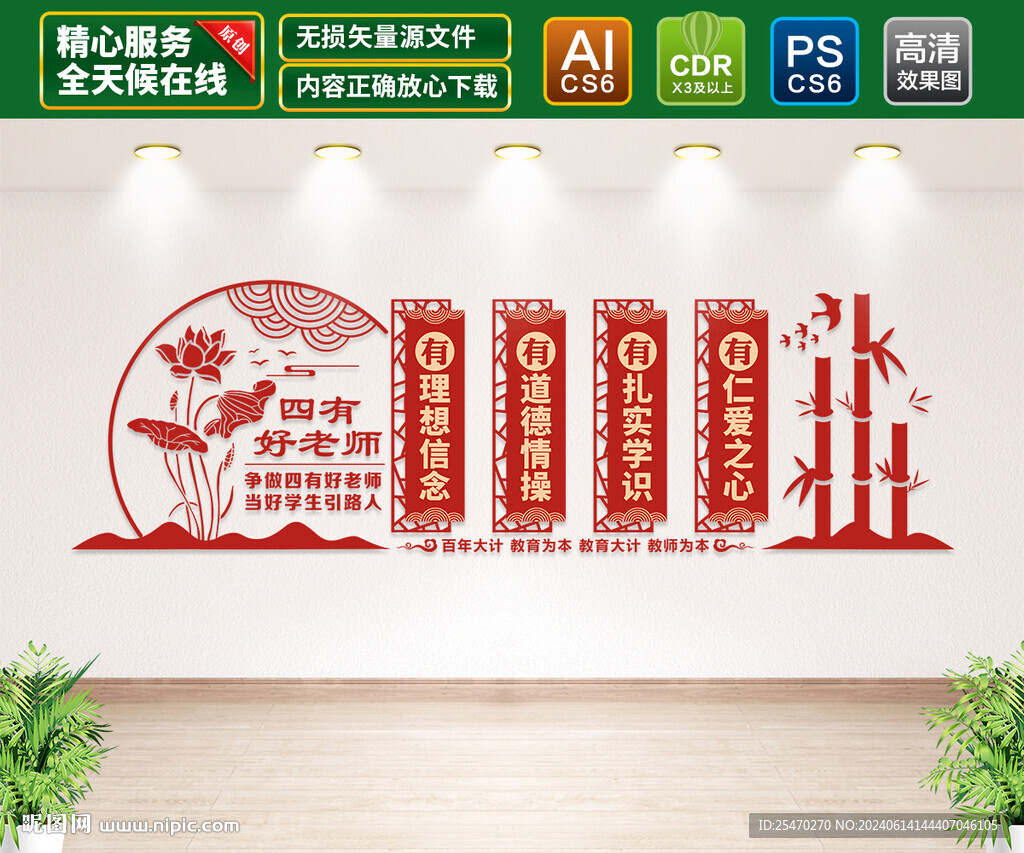四有好老师文化墙