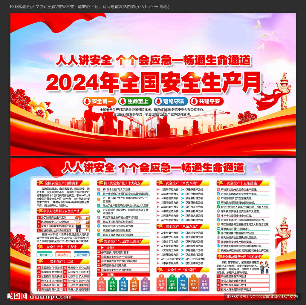 2024年安全生产月海报