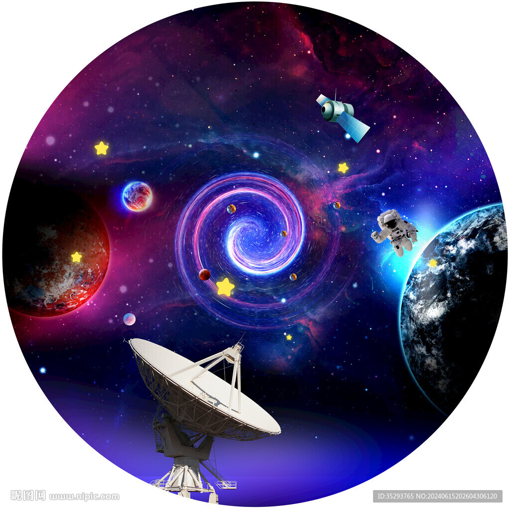 圆形星空卫星