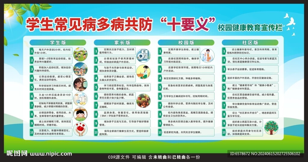 学生常见病多病共防十要义