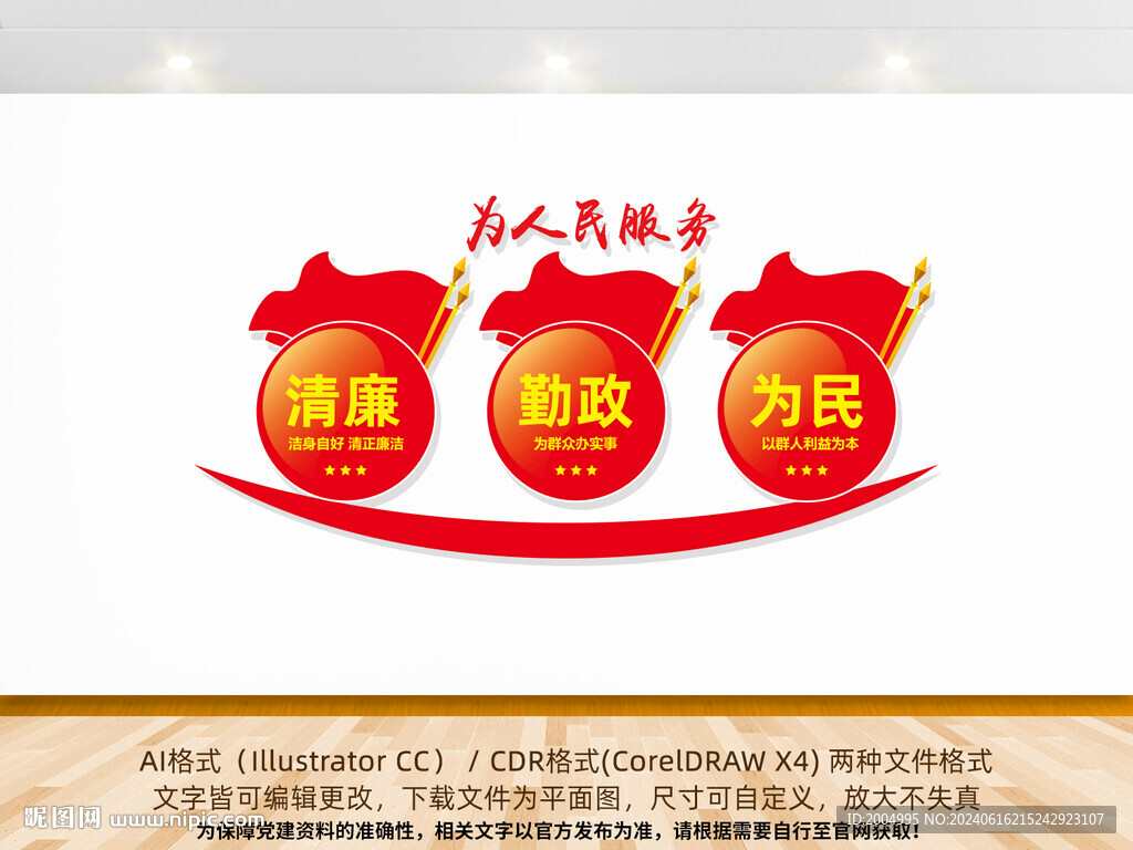 为人民服务党建墙