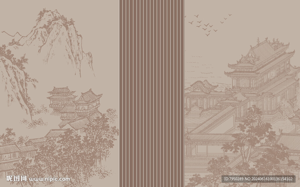 新中式背景墙  
