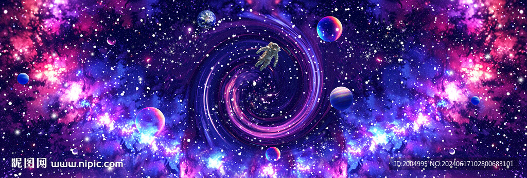 长幅唯美梦幻璀璨星空软膜