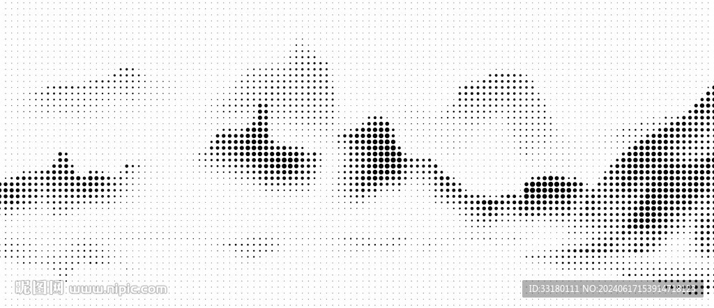 渐变冲孔水墨山水画