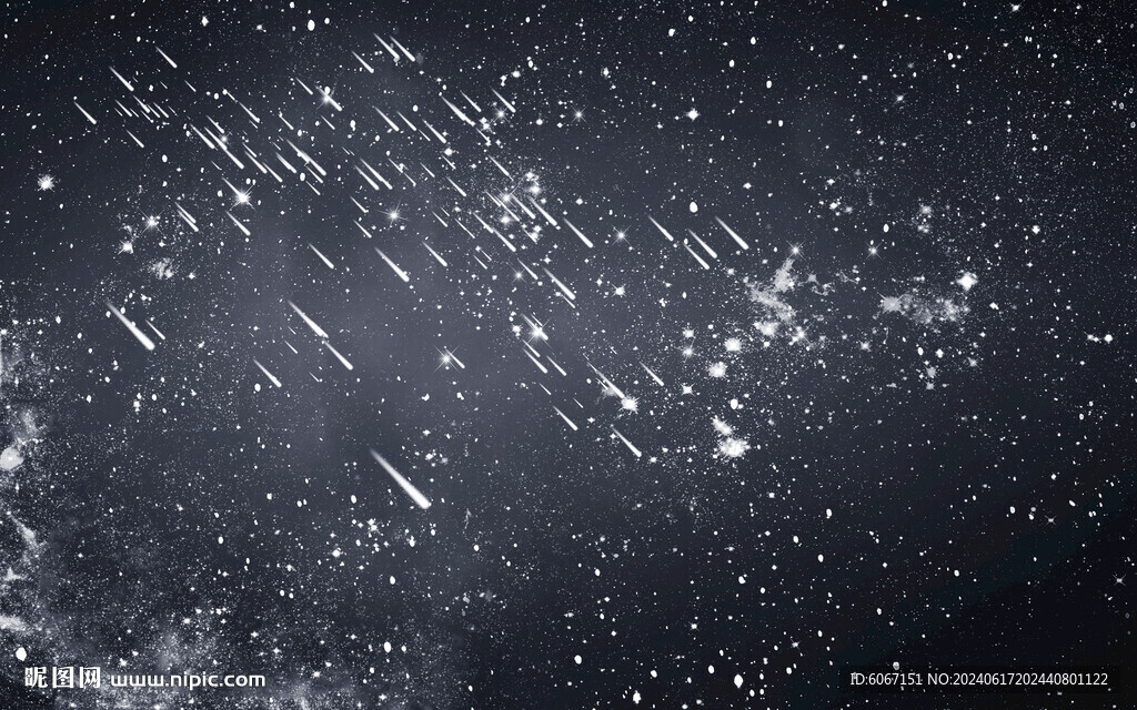 黑色流星雨星空背景