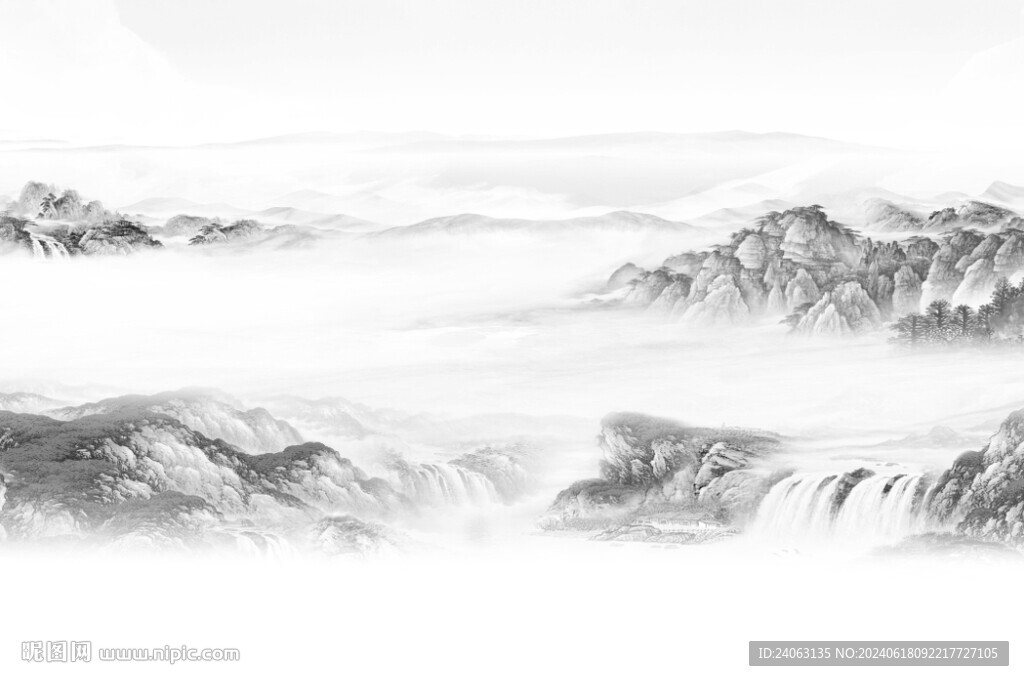 中式山水背景墙