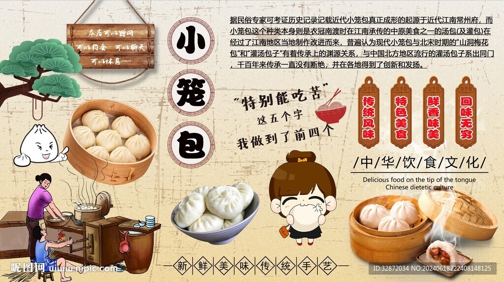小笼包背景墙