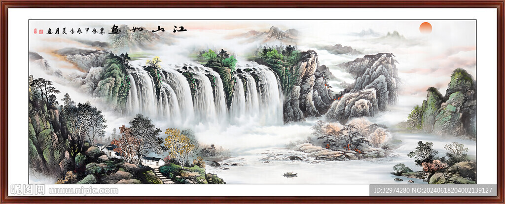 大厅背景山水画