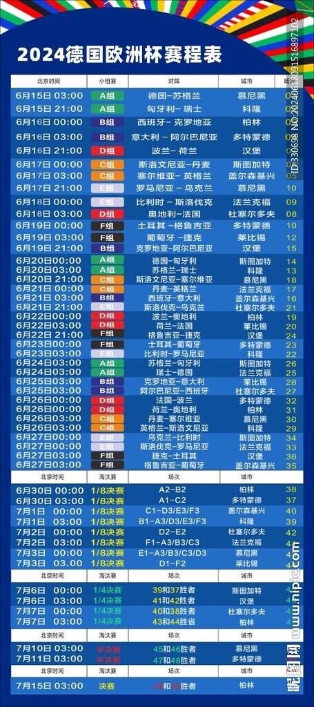 2024德国欧洲杯赛程表