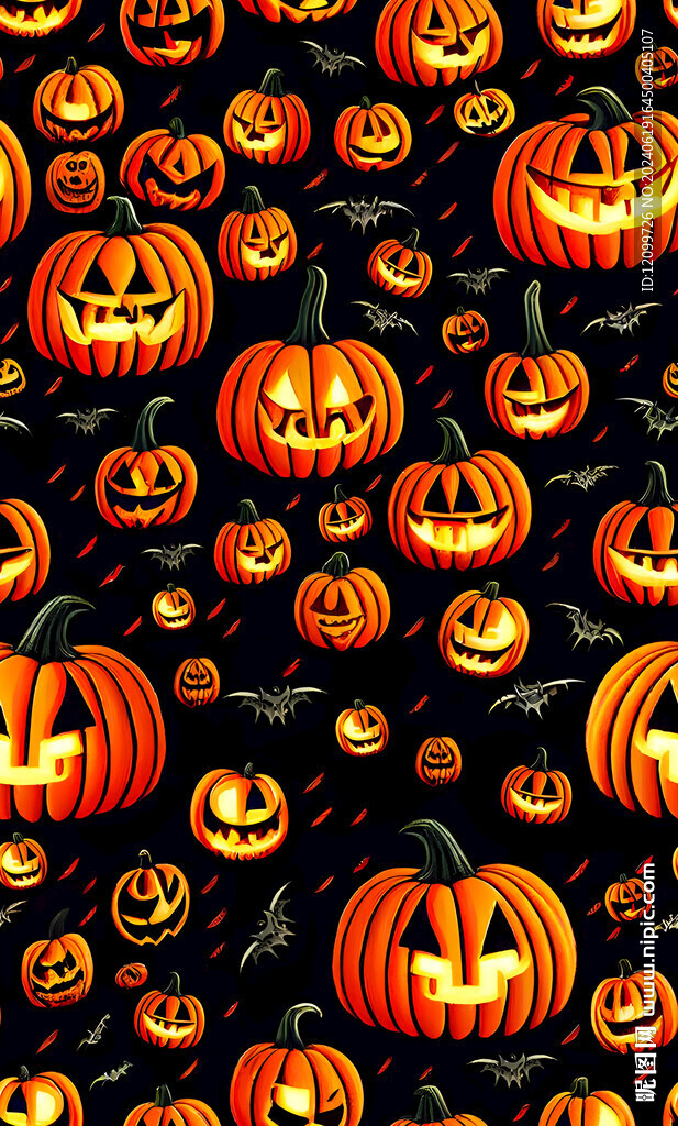 万圣节南瓜数码印花