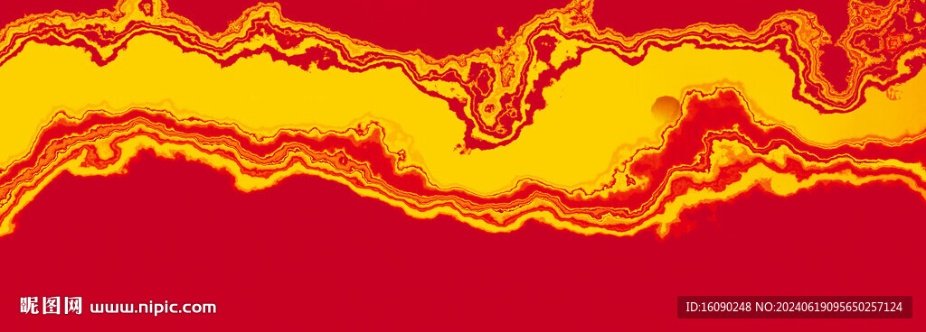 红金水墨画