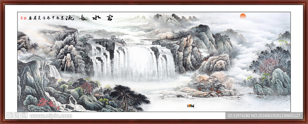 国画水墨山水画