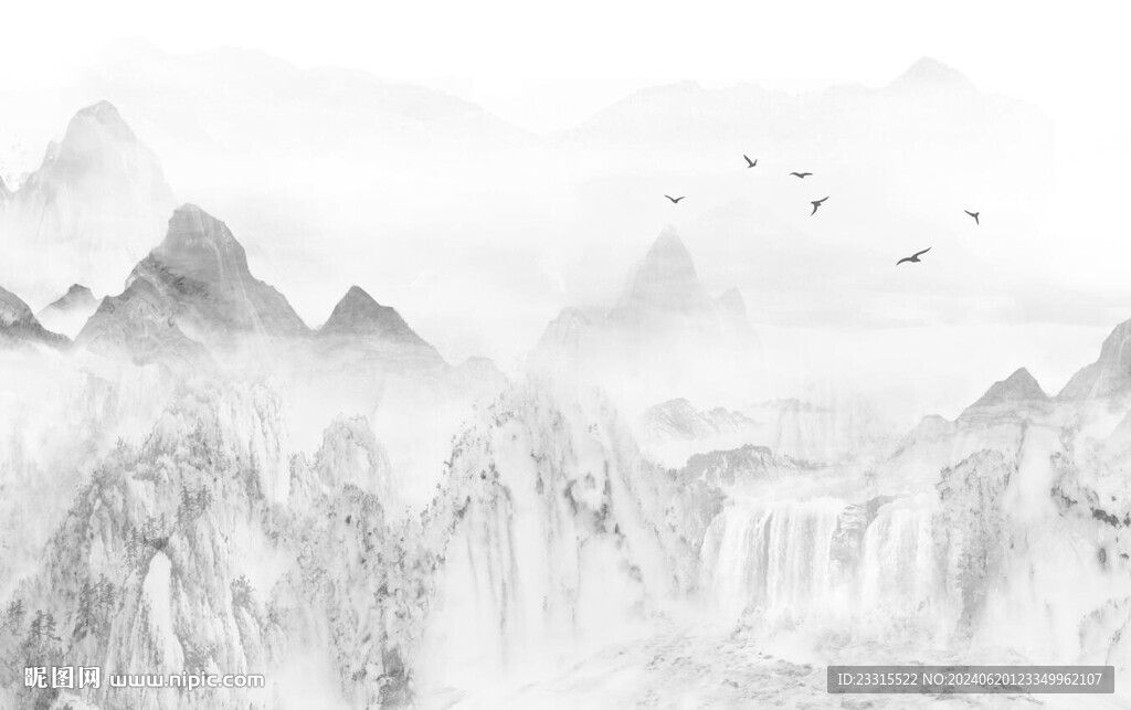 中式山水背景墙