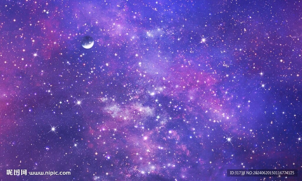 紫色宇宙星空背景墙