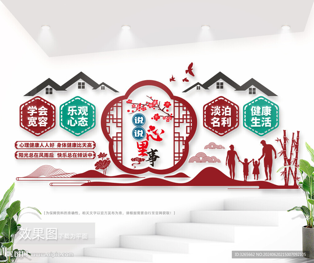 心理辅导室文化墙设计图片